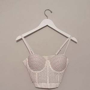 Pearl bustier crop top